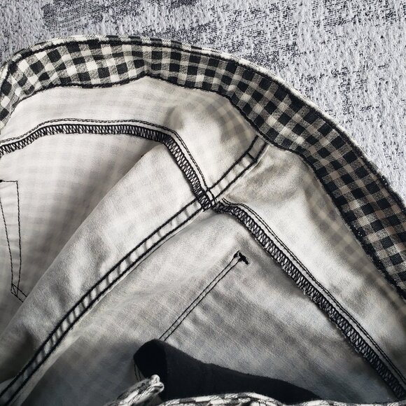 Iconic Y2k Guess Jeans Black White Gingham Check Stretchy Low Rise Jeans - Picture 10 of 16